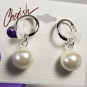 Women's Stylish Polished Silver tone Drop Dangle Design Beaded Leverbak Earrings